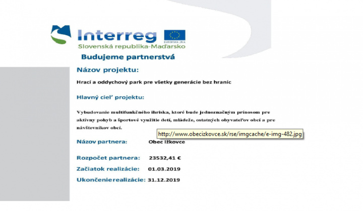 Interreg; Slovenská republika - Maďarsko; Budujeme partnerstvá